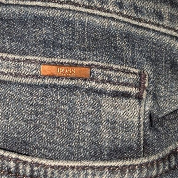 HUGO BOSS Dark Wash Rinse Slim Fit Stretch Straight Leg Jeans Pants 36/34 36x34 - Picture 6 of 7